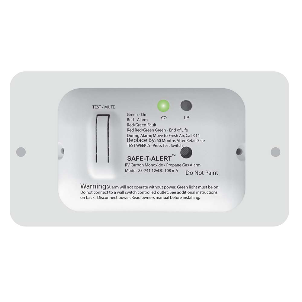 Safe-T-Alert 85 Series 12V Carbon Monoxide and Propane Gas Alarm (White) - Part Number 85-741-WT