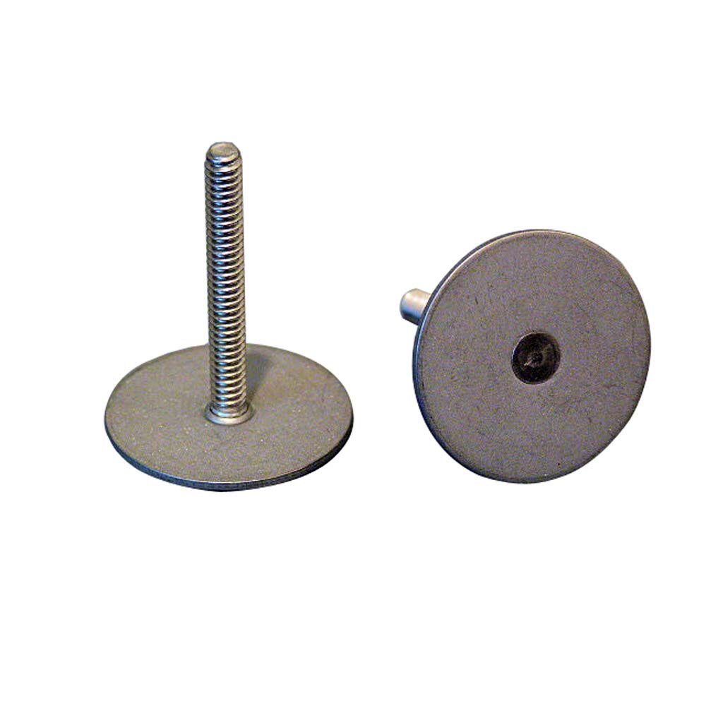 Weld Mount Stainless Steel Stud with 1.25-inch Base, 1-inch Height, 10 x 24 Threads - Pack of 15