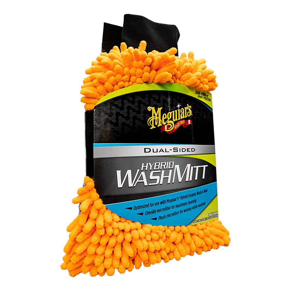 Meguiar's Hybrid Wash Mitt X210200 – Dual-Sided Plush Microfiber Car Wash and Waxing Mitt