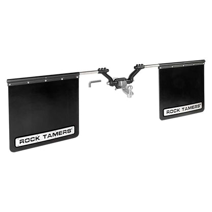 ROCK TAMERS 3-Inch Hub Mudflap System with Matte Black Finish and Stainless Components