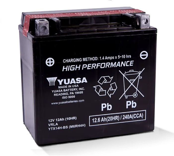 YUASA YTX14H-BS High-Performance Maintenance-Free Motorcycle Battery