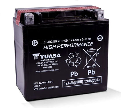 YUASA YTX14H-BS High-Performance Maintenance-Free Motorcycle Battery