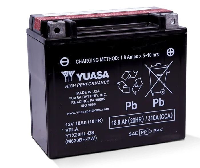 YUASA YTX20HL-BS-PW H-Performance Motorcycle Battery - Premium Maintenance-Free Power Source