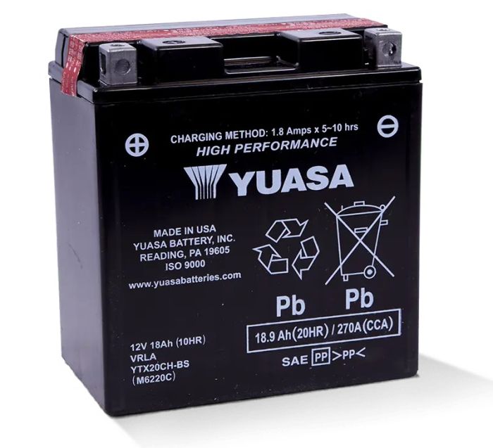 Yuasa YTX20CH-BS H-Performance Motorcycle Battery - Reliable Power and Durability