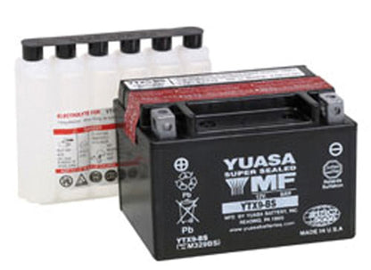 YUASA YTX9-BS Maintenance-Free 12V Motorcycle Battery with Part Number YUAM329BSIND