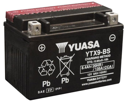 YUASA YTX9-BS Maintenance-Free 12V Motorcycle Battery with Part Number YUAM329BSIND