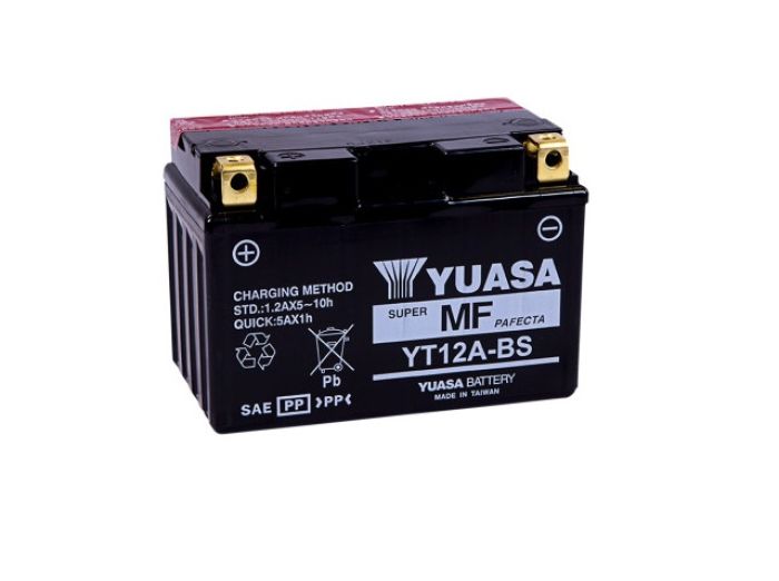 YUASA YT12A-BS Maintenance Free 12-Volt Battery for Automotive and Powersport Applications
