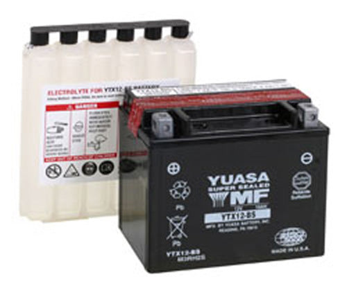 YUASA YTX12-BS Maintenance Free 12 Volt Battery for Motorcycle and Powersport Vehicles