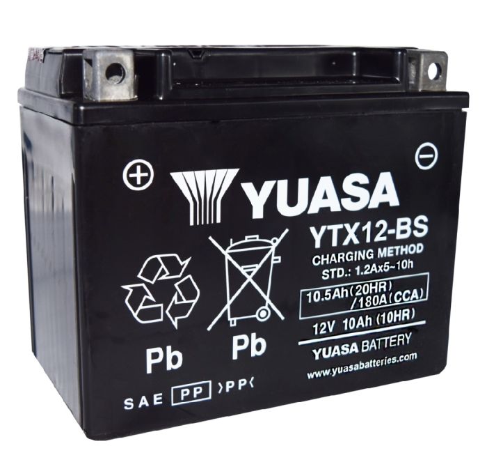 YUASA YTX12-BS Maintenance Free 12 Volt Battery for Motorcycle and Powersport Vehicles