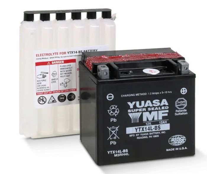 YUASA YTX14L-BS Maintenance-Free 12 Volt Battery for Motorcycle and Powersport Vehicles
