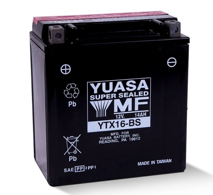 YUASA YTX16-BS Maintenance Free 12 Volt Motorcycle Battery – Model YUAM32X6S