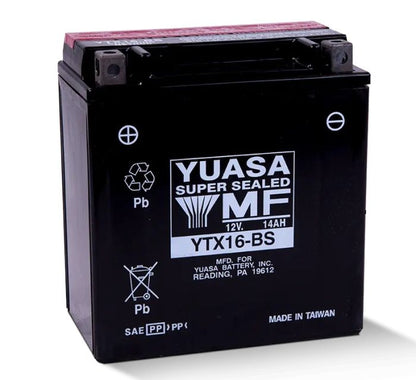 YUASA YTX16-BS Maintenance Free 12 Volt Motorcycle Battery – Model YUAM32X6S