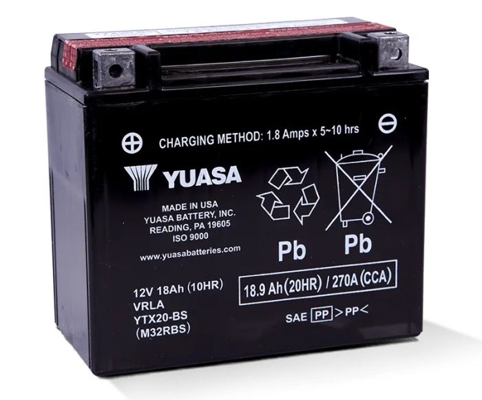 YUASA YTX20-BS Maintenance Free 12 Volt Battery for Motorcycle and Powersports Vehicles