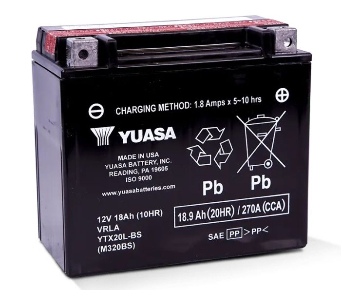 YUASA YTX20L-BS Maintenance Free 12V Motorcycle Battery - Reliable Power for Your Bike