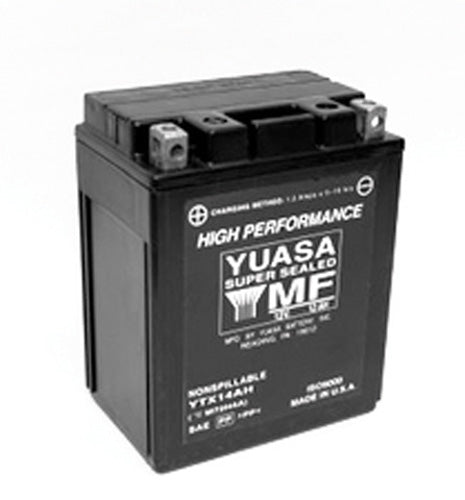 Yuasa YTX14AH Factory Activated Maintenance-Free 12 Volt Battery
