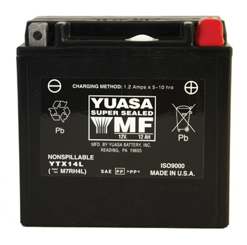 YUASA YTX14L Factory Activated Maintenance-Free 12 Volt Battery