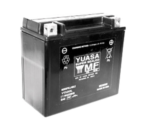 YUASA YTX20L Factory Activated Maintenance-Free 12V Motorcycle Battery