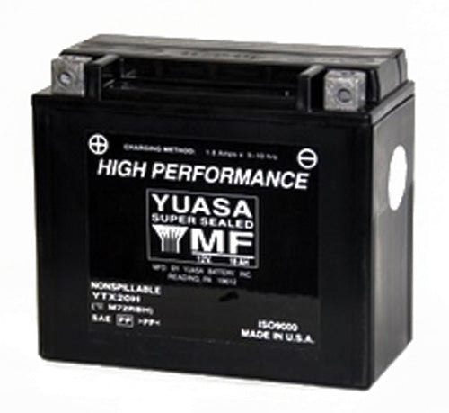 YUASA YTX20H Factory Activated Maintenance-Free 12 Volt Battery