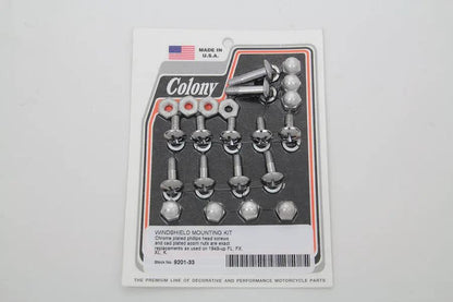 Colony Windshield Mounting Screw Set Cadmium for Harley Davidson FL (1949-1958) by Colony