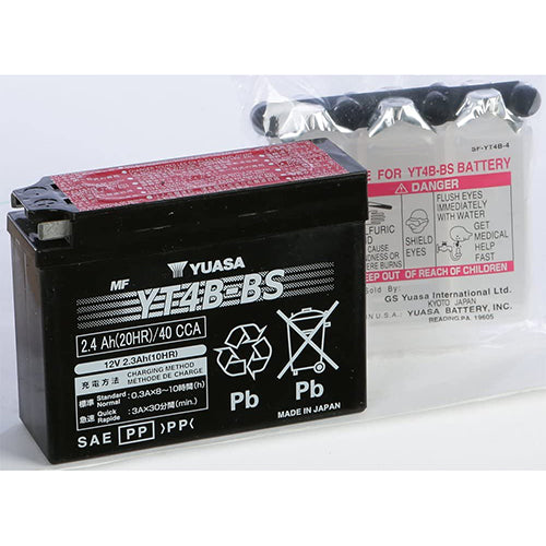 YUASA YUAM62T4B Maintenance Free 12 Volt Battery for Motorcycle and Powersports