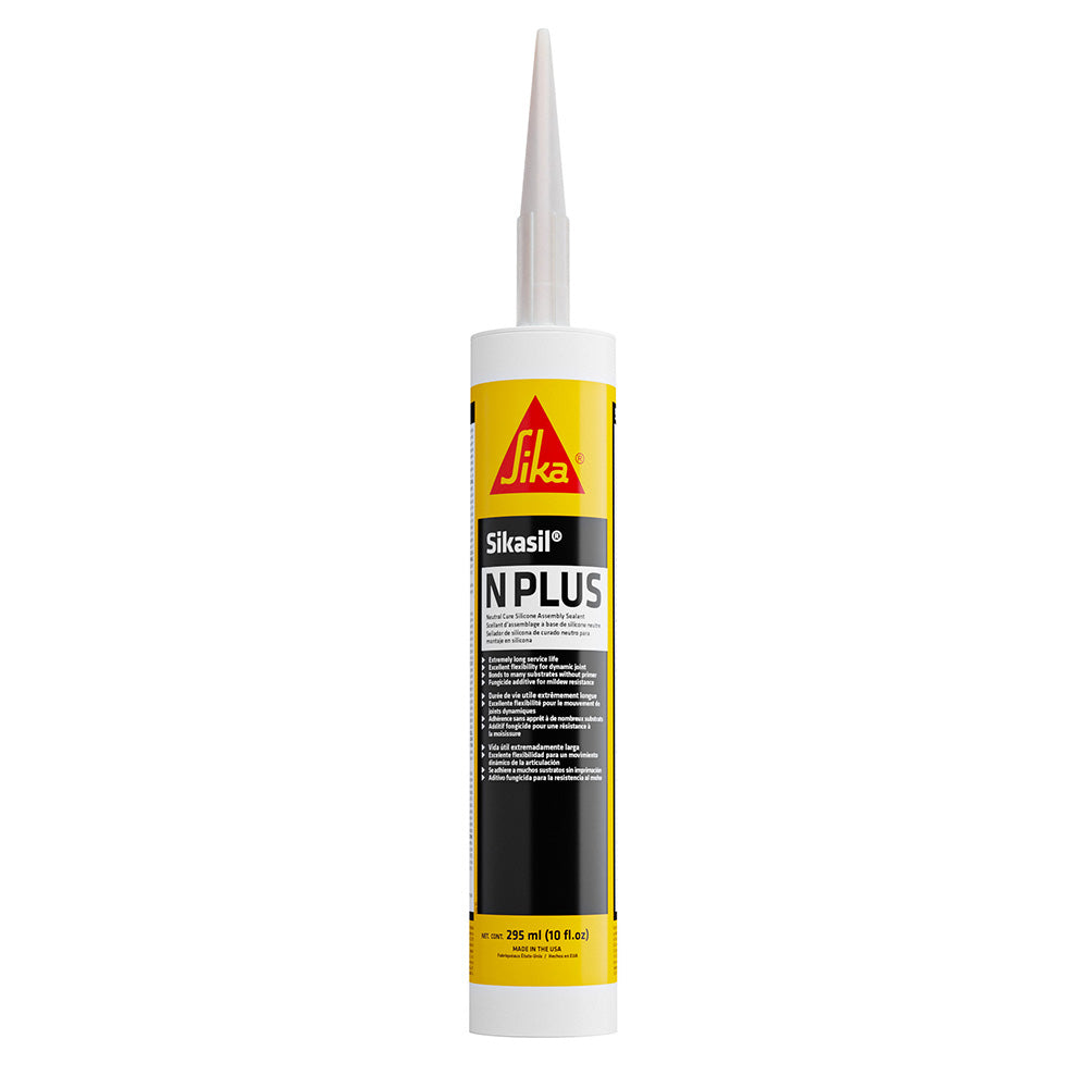 Sika Sikasil-N Plus White 10 oz Silicone Sealant with Nozzle for Windows, Doors & More
