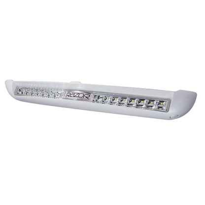 Lumitec Razor Light Bar Flood with White Housing and Inverted Logo - Flush Mount Design