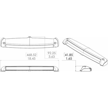 Lumitec Razor Light Bar - Spot Beam with White Housing and Inverted Logo Flush Mount