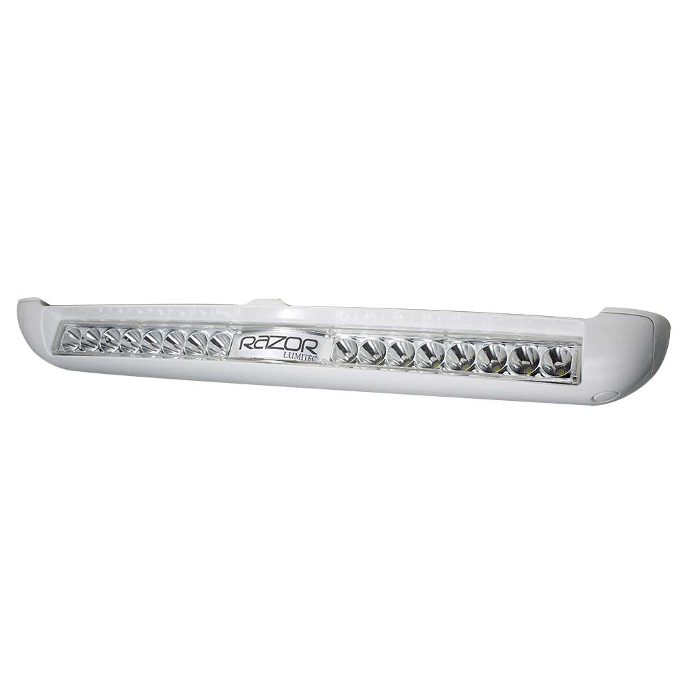Lumitec Razor Light Bar - Spot Beam with White Housing and Inverted Logo Flush Mount