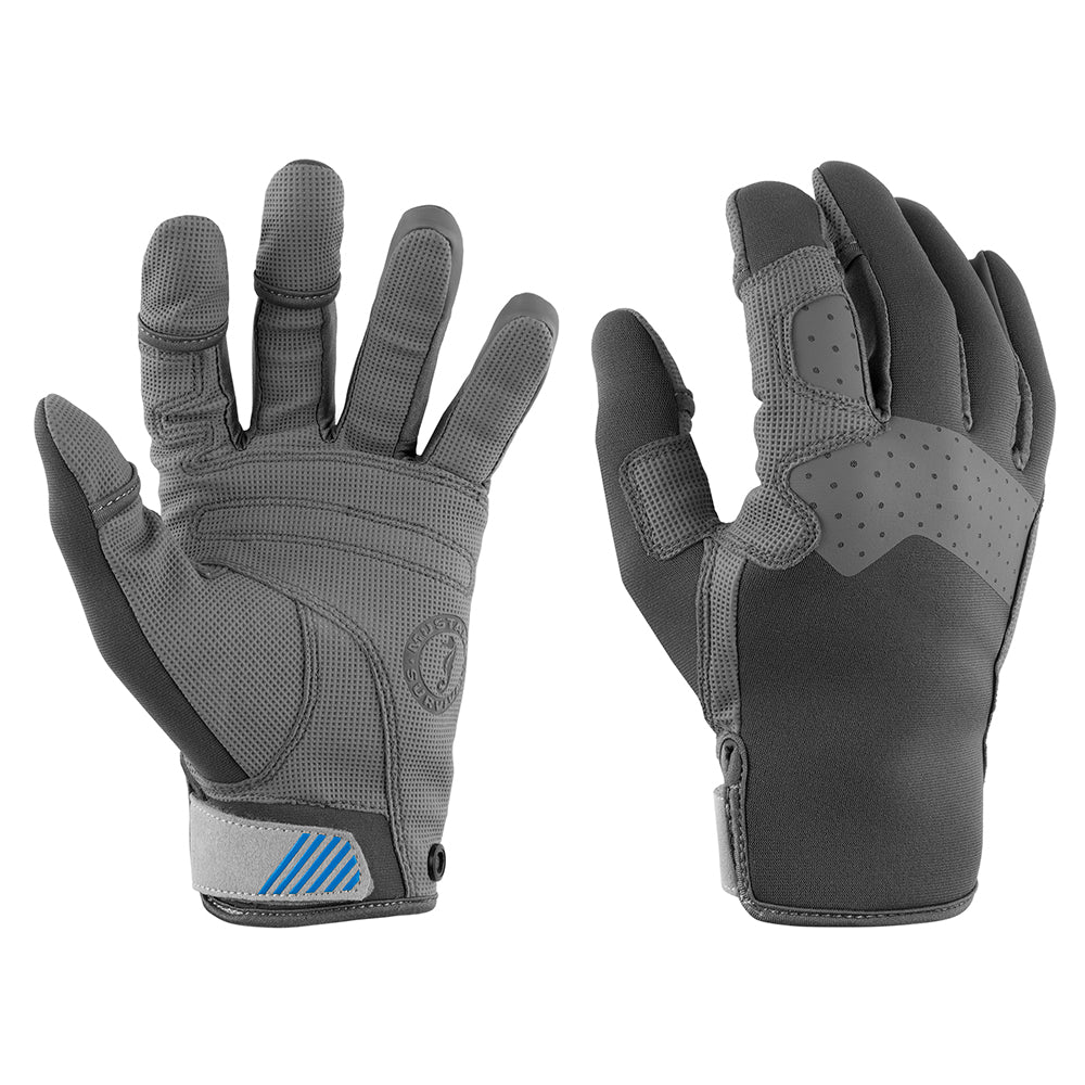 Mustang Survival Traction Closed Finger Gloves Large Grey/Blue for Cold Water Work