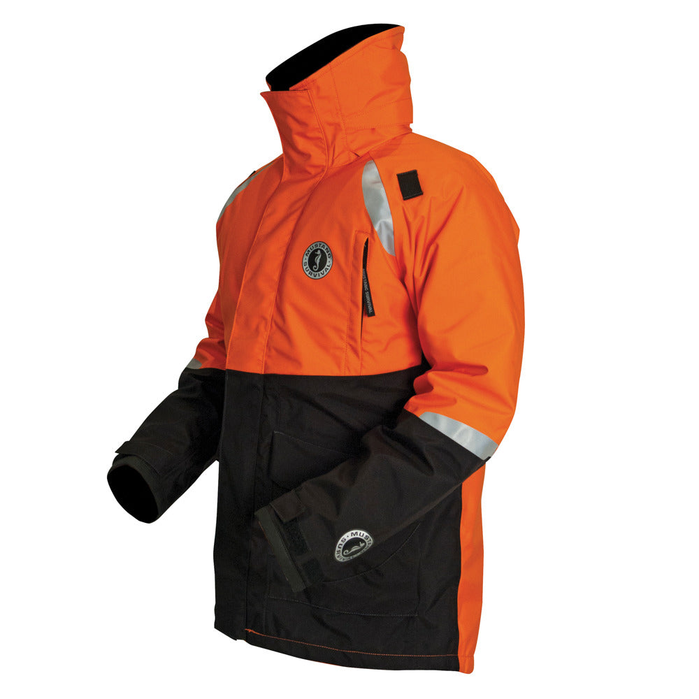Mustang Survival Catalyst Flotation Coat Orange/Black XL – Waterproof, Breathable Personal Flotation Device for Water Safety