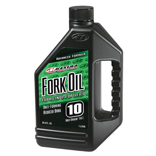 Maxima Standard Fork Oil 10WT - 1 Liter for Motorcycle and ATV Suspension Systems