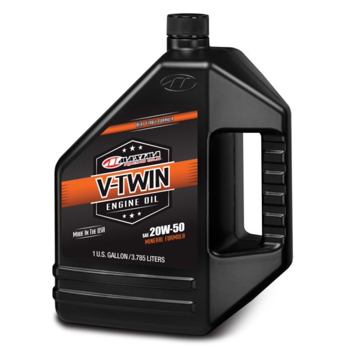 Maxima V-Twin Mineral 20W50 Motorcycle Oil (128 oz) - Part Number 30-069128