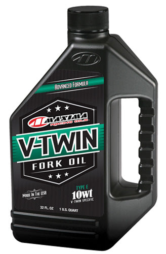 Maxima V-Twin Fork Oil 10W-30, 32 oz - Premium Motorcycle Suspension Fluid