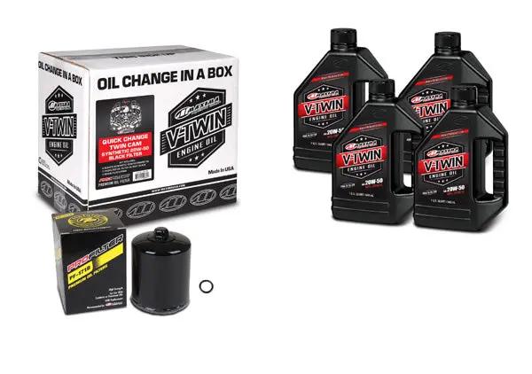 Maxima V-Twin Quick Change Kit with Synthetic Oil and Black Filter for Twin Cam Engines by MAXIMA