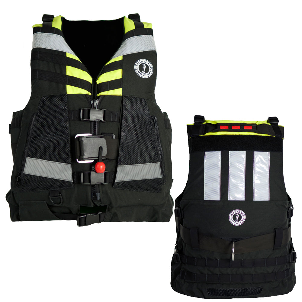 Mustang Survival MRV15002-251-0-206 Swift Water Rescue Vest - Fluorescent Yellow/Green/Black, Universal Adult Size