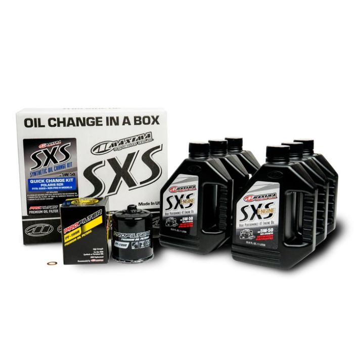 Maxima 5W-50 Full Synthetic SXS Oil Change Kit for Polaris Pro R - Part #90-229013
