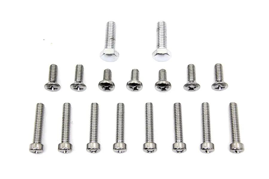 Colony Primary Cover Screw Kit with Chrome Finish for Harley Davidson FL Models by Colony