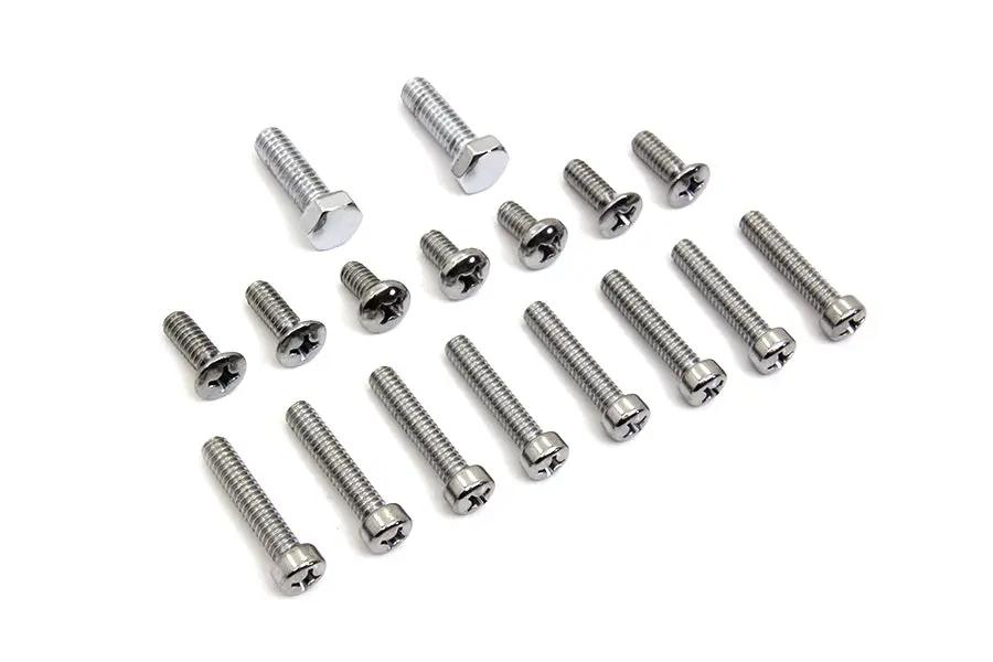 Colony Primary Cover Screw Kit with Chrome Finish for Harley Davidson FL Models by Colony
