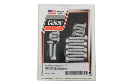 Colony Primary Cover Screw Kit with Cadmium Finish for Harley Davidson FL (1970-1979) by Colony
