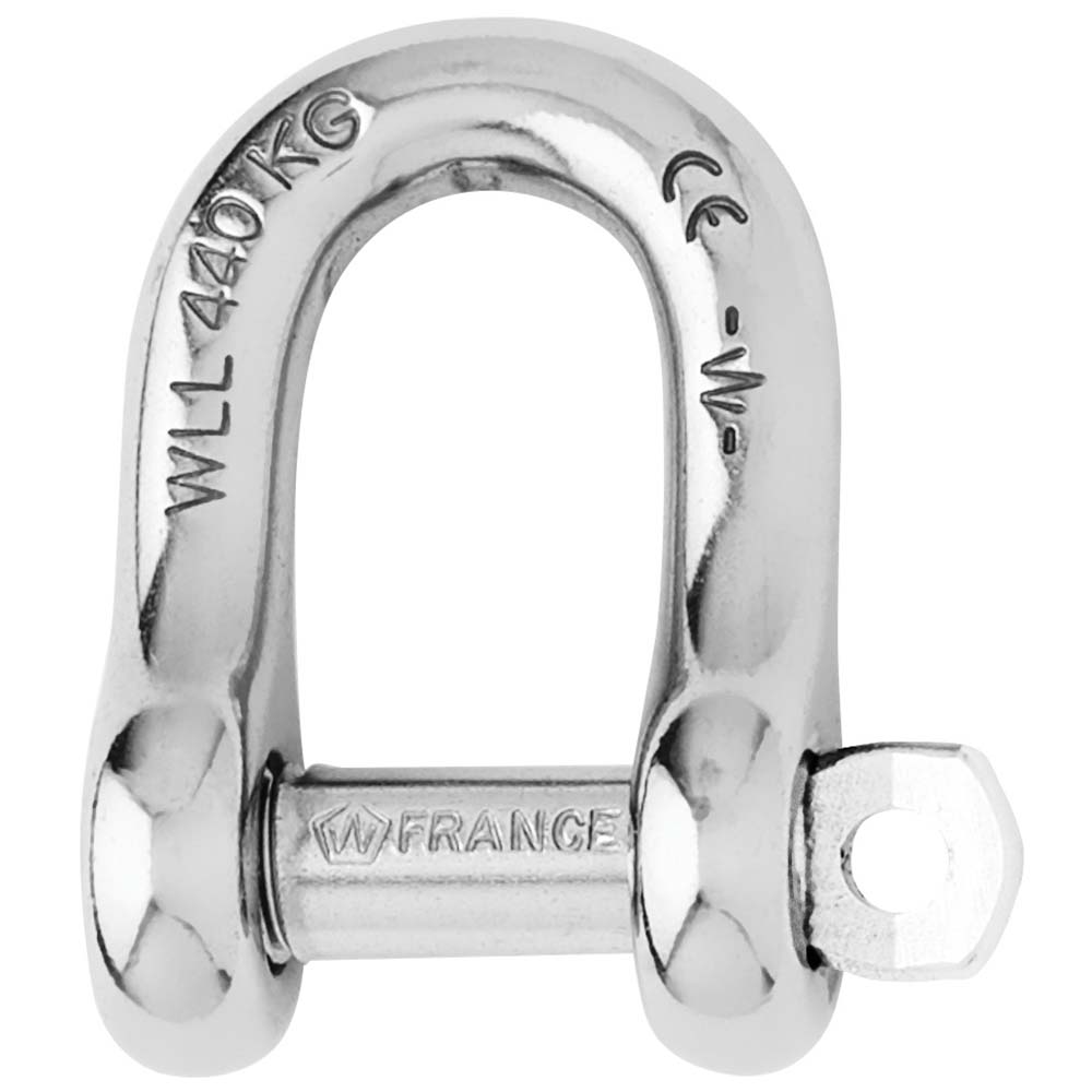 Wichard Marine Captive Pin D Shackle 6mm (1/4 inch) Grade 316L Stainless Steel