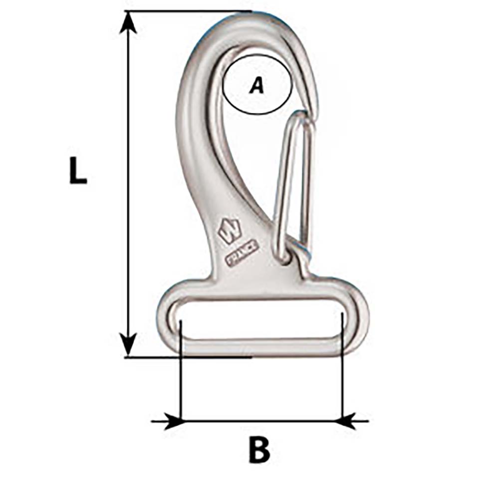 Wichard Marine 2284W 30mm Webbing Snap Hook with 60mm Length for Marine Rigging and Securing Applications
