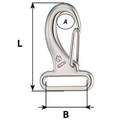 Wichard Marine 2284W 30mm Webbing Snap Hook with 60mm Length for Marine Rigging and Securing Applications