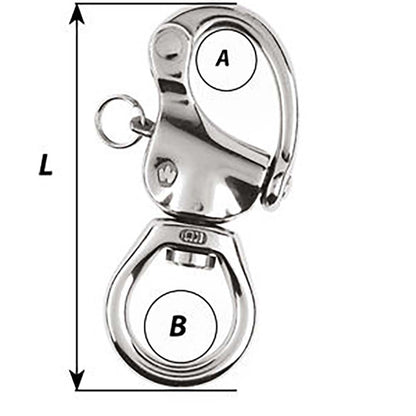 Wichard Marine HR Snap Shackle Large Bail - 80mm Length for Marine Rigging