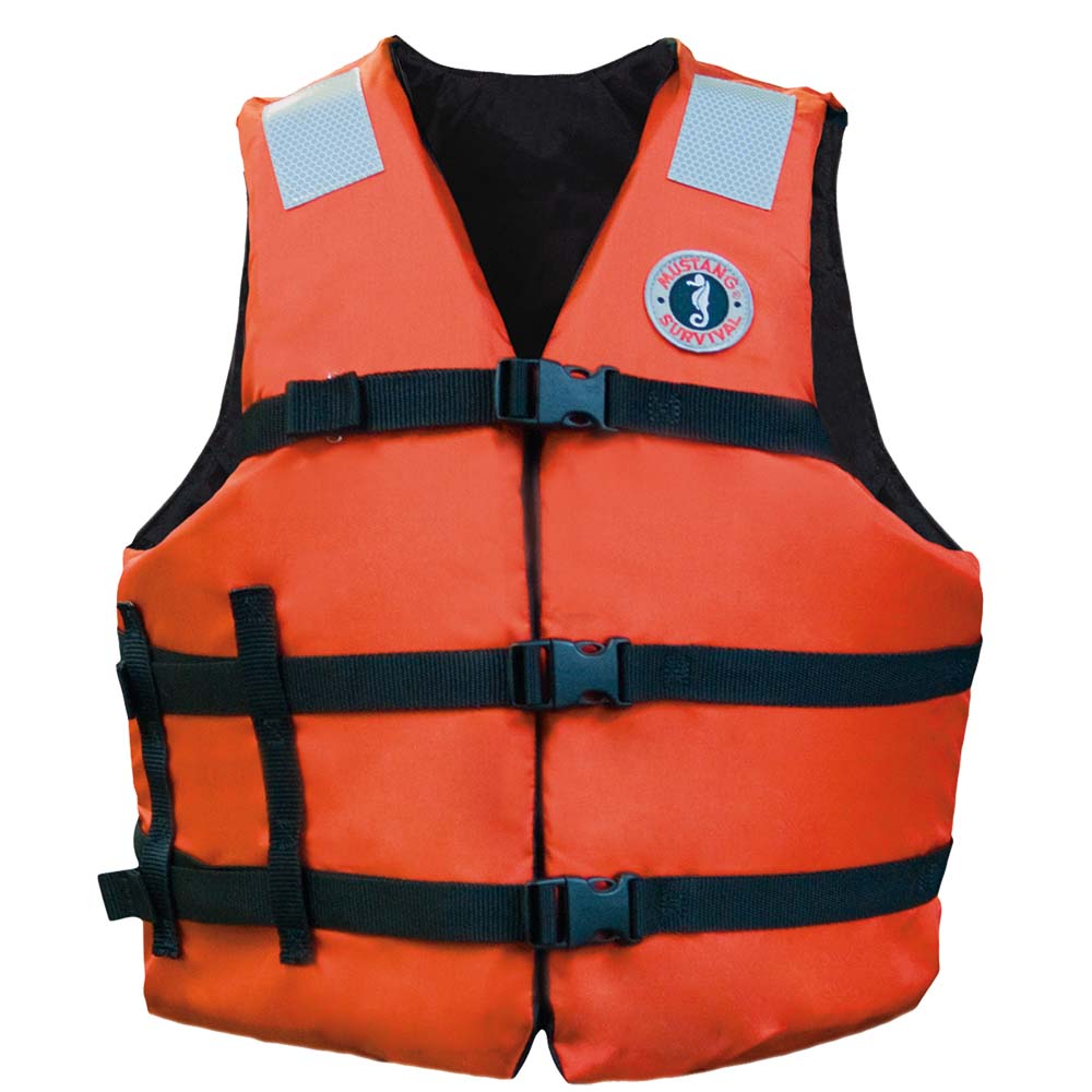 Mustang Survival MV3104T1 Adult Universal Orange Flotation Vest with Reflective Tape