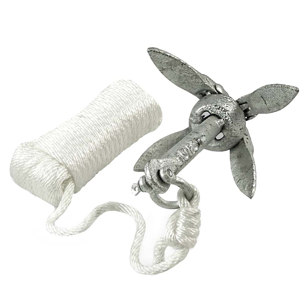 T-H Marine Supplies Kayak Anchor Kit - 1.5 lb with 30 ft Nylon Line and Shackle