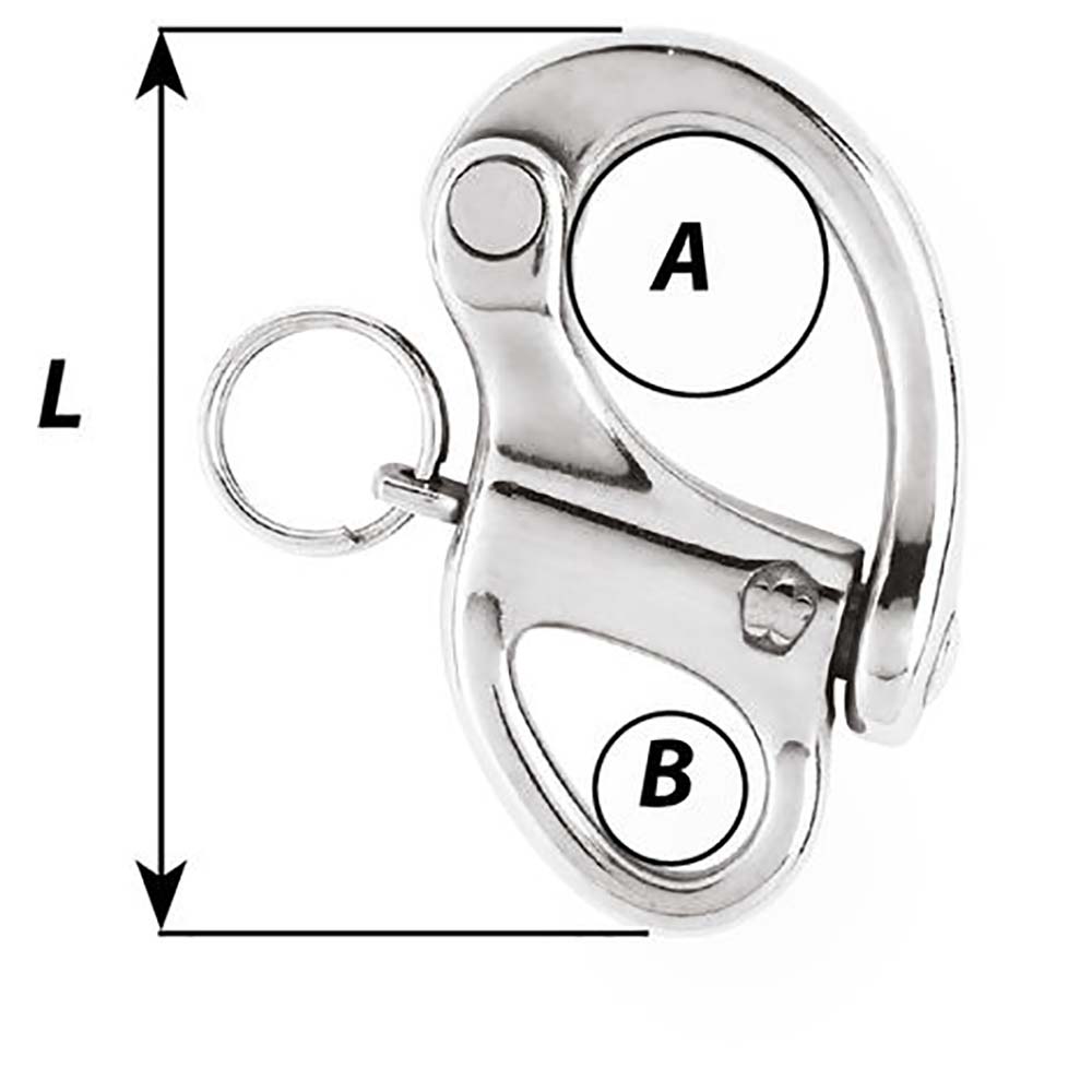 Wichard Marine 1-3/8 inch Snap Shackle with Fixed Eye - 35mm, Part Number 2470W