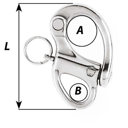 Wichard Marine 2-inch Snap Shackle with Fixed Eye - 50mm, Grade 17.4 Ph Stainless Steel