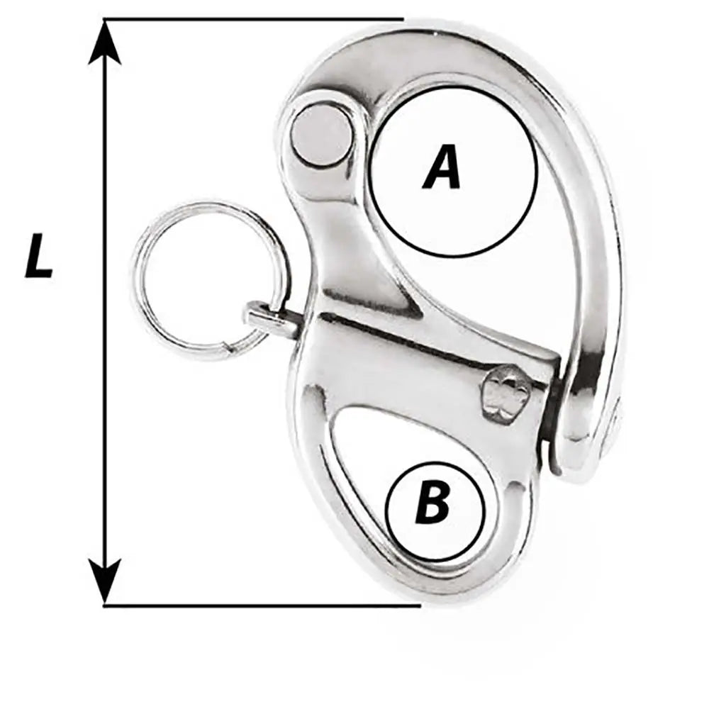 Wichard Marine 2-3/4 inch Snap Shackle with Fixed Eye - 70mm, Grade 17.4 PH Stainless Steel