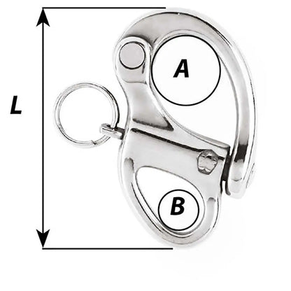 Wichard Marine 2-3/4 inch Snap Shackle with Fixed Eye - 70mm, Grade 17.4 PH Stainless Steel
