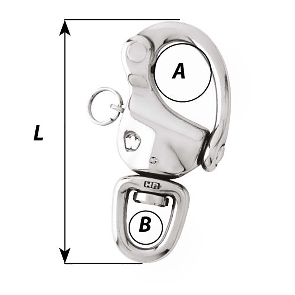 Wichard Marine 2-3/4 inch Snap Shackle with Swivel Eye - 80mm for Marine and Rigging Applications